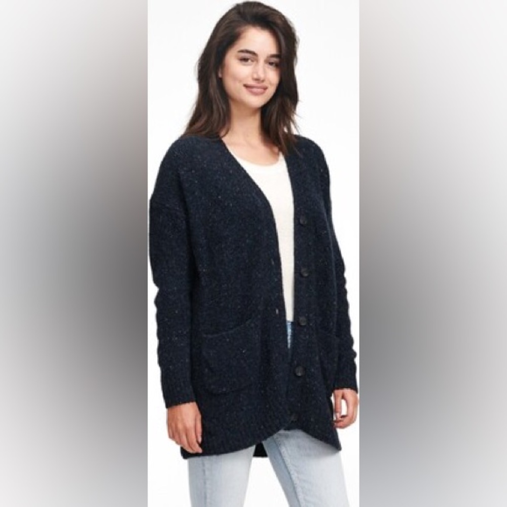 NAADAM Women's 100% Cashmere Dark Blue Cardigan Sweater Size Small